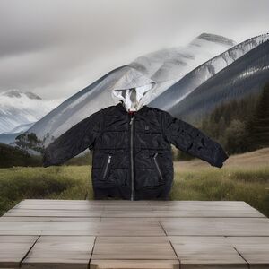 Calvin Klein Puffer Jacket Youth Size 24M Black Gray Outdoor Coat Boys